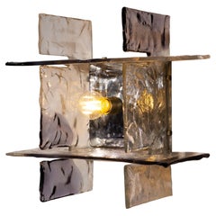 Carlo Nason Murano Glass Sconce in purple for AV Mazzega, Italy, 1970s