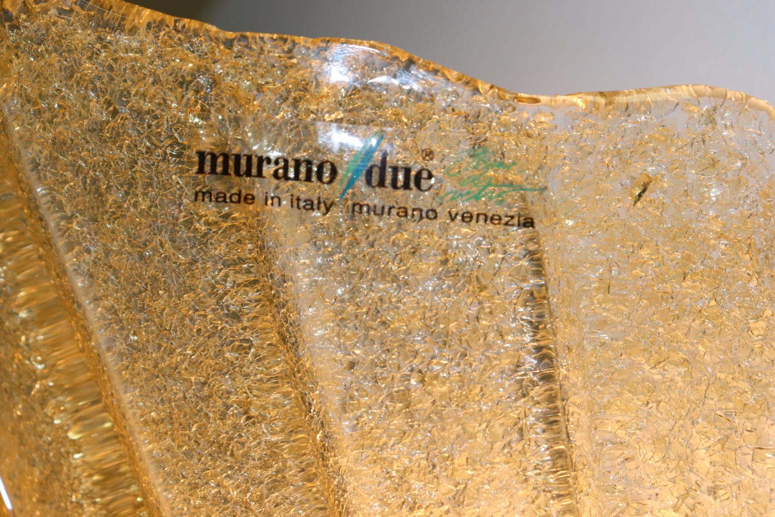 Carlo Nason Wall Light Murano Hand Cast Rugiada Amber Glass For Sale 2