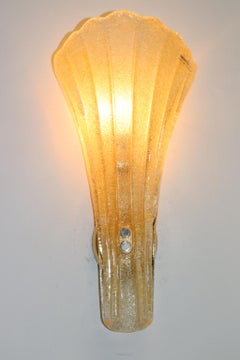 Carlo Nason Wall Light Murano Hand Cast Rugiada Amber Glass