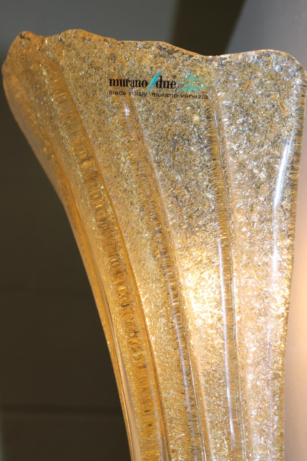 Carlo Nason Wall Light Murano Hand Cast Rugiada Amber Glass For Sale 1