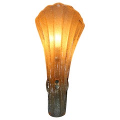 Carlo Nason Wall Light Murano Hand Cast Rugiada Amber Glass