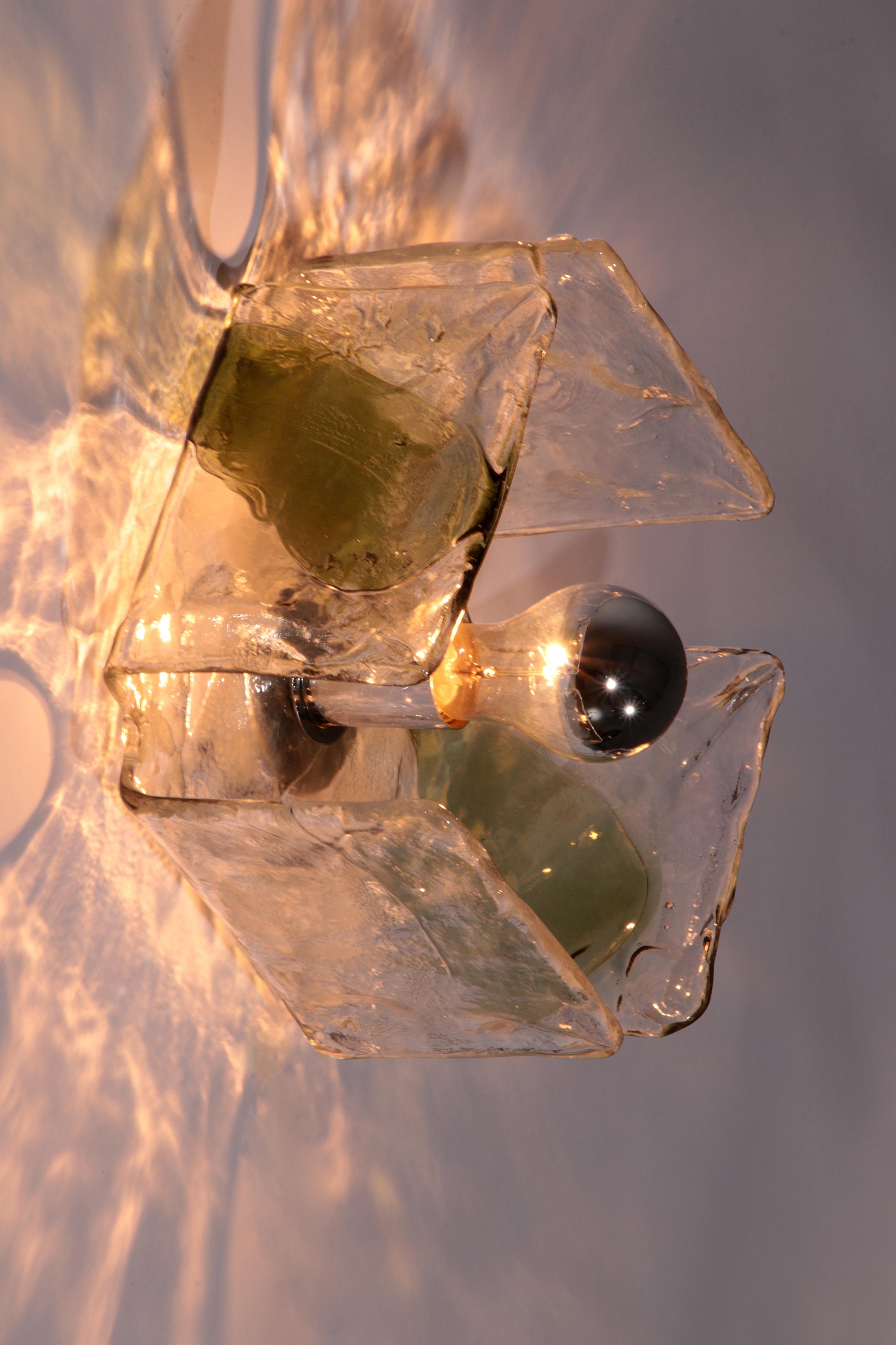 Mid-Century Modern Carlo Nason wallamp from Muranoglass for Kalmar 1960 Austria For Sale