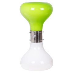 Carlo Nason. White and green glass lamp. 1970s.