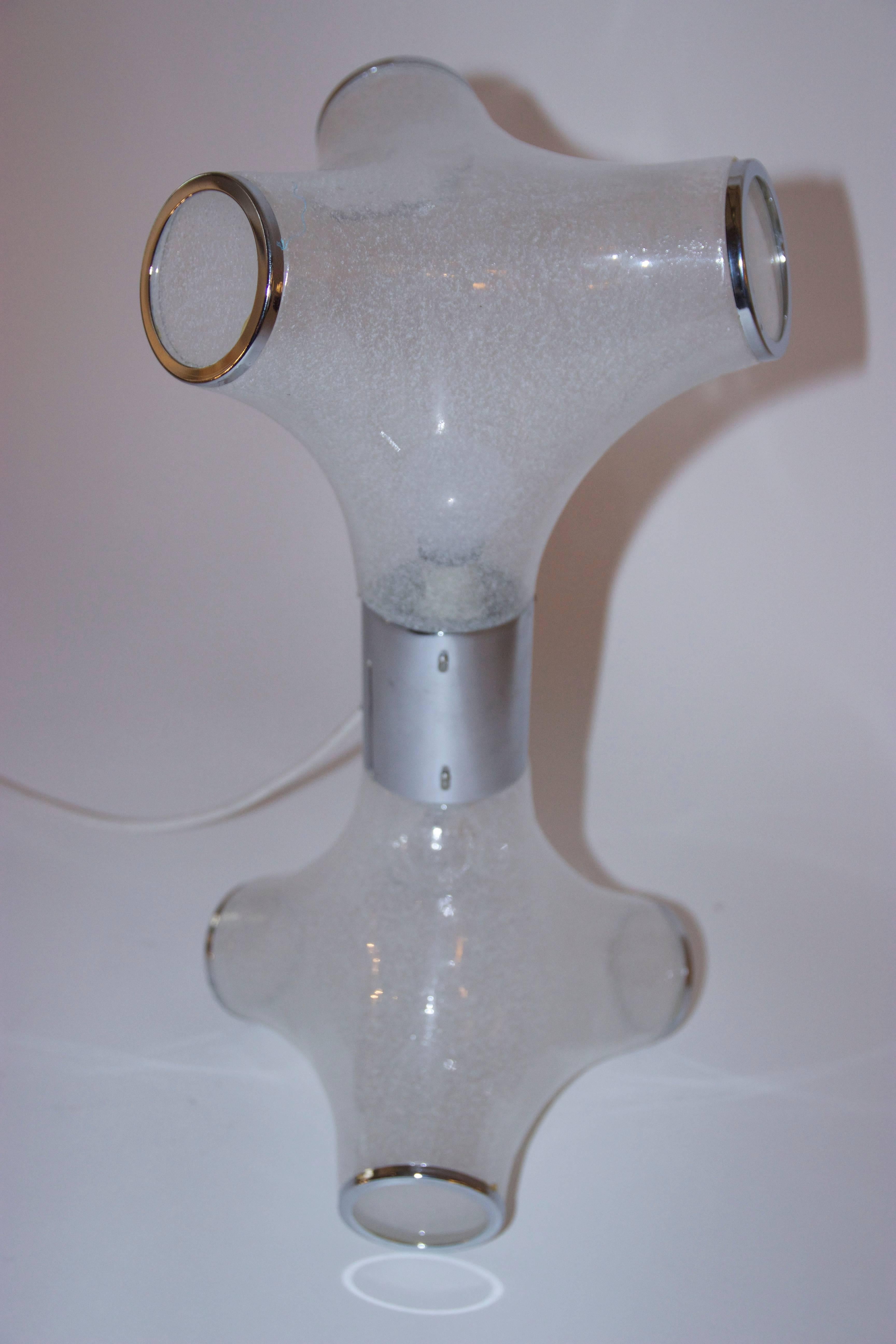 Carlo Nason, Set of Three Lamps, Frosted Glass, circa 1970, Italy In Good Condition In Nice, Cote d' Azur