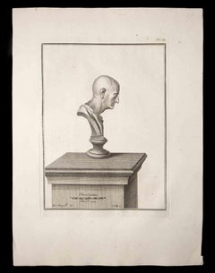 Ancient Roman Bust - Etching by Carlo Nolli - 18th century