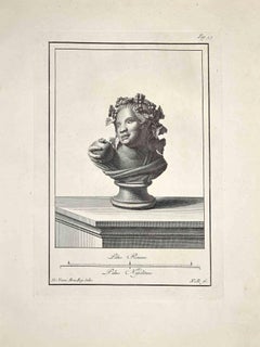 Ancient Roman Bust - Original Etching by Carlo Nolli - Late 18th Century