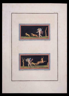 Ancient Roman Fresco  - Etching by Carlo Nolli - 18th Century