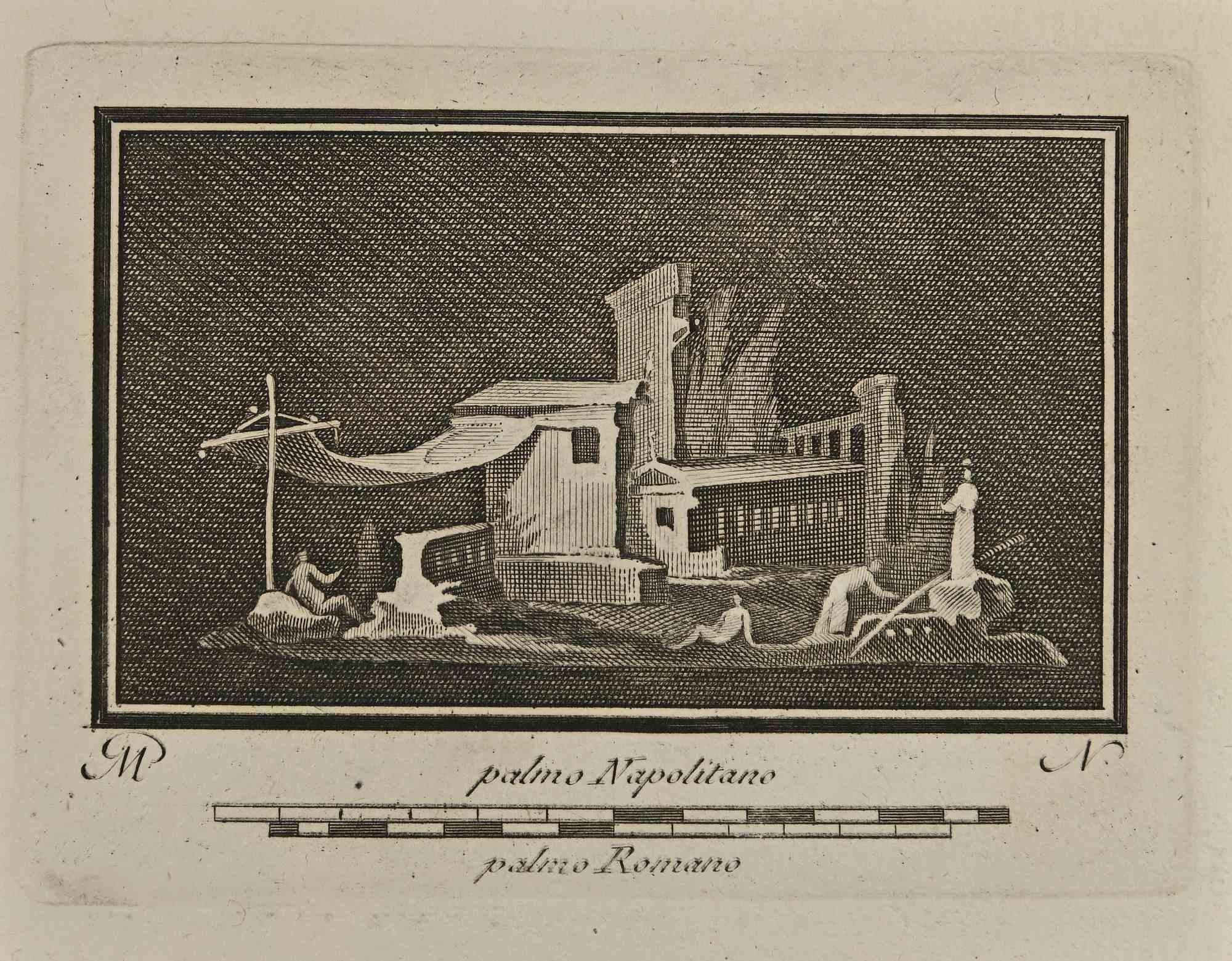 Ancient Roman Fresco from Herculaneum from the series "Antiquities of Herculaneum", is an etching on paper realized by Carlo Nolli in the 18th Century.

Signed on the plate.

Good conditions.

 

The etching belongs to the print suite “Antiquities