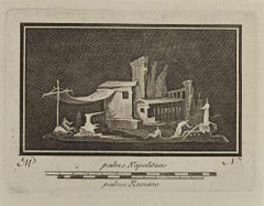 Ancien Fresco romain  - Eau-forte de Carlo Nolli - XVIIIe siècle