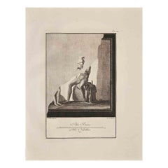 Ancienne gravure romaine Fresco Herculaneum - Gravure de Carlo Nolli - 18ème siècle