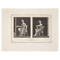 Ancient Roman Fresco Herculaneum - Etching Carlo Nolli - 18th Century