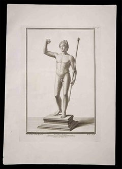 Ancient Roman Statue - Original Etching by C. Nolli - 18th century
