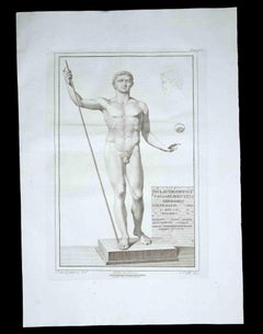 Ancient Roman Statue - Original Etching by Carlo Nolli - 18th Century