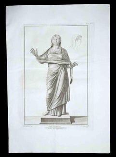 Antike römische Statue aus der Antike – Original-Radierung von Carlo Nolli – 18. Jahrhundert