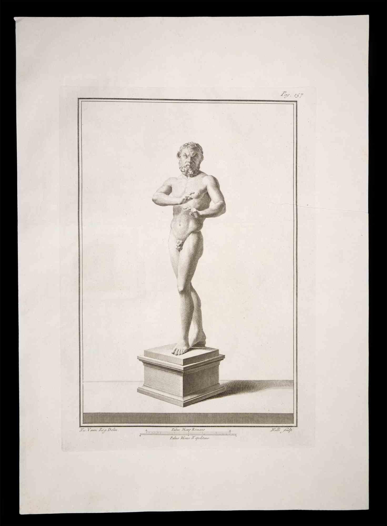 Ancient Roman Statue - Etching by Carlo Nolli - 18th Century
