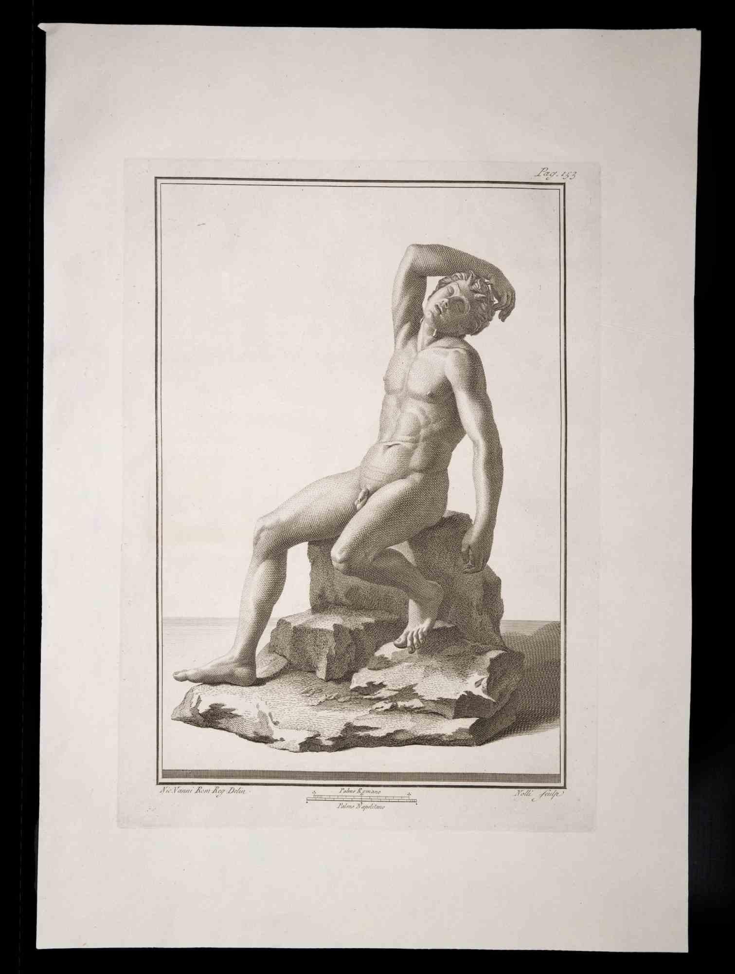 Ancient Roman statue, from the series "Antiquities of Herculaneum", is an original etching on paper realized by Carlo Nolli in the 18th century.

Signed on the plate, on the lower right.

Good conditions.

The etching belongs to the print suite