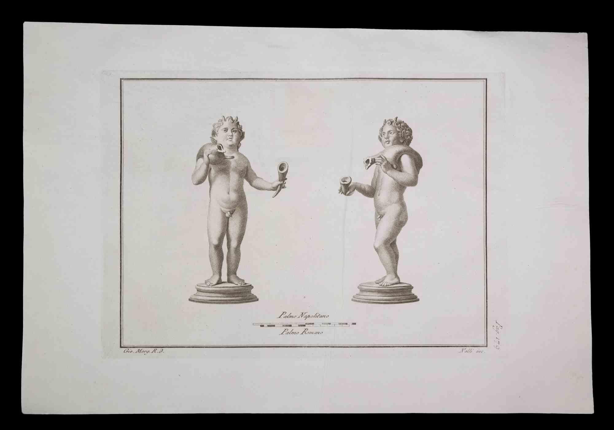 Antike römische Statue aus der Antike – Radierung von Carlo Nolli – 18. Jahrhundert
