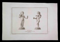 Statue romaine antique - gravure par Carlo Nolli - 18ème siècle