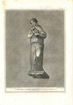 Ancient Roman Statue - Original Etching by Carlo Nolli - 18th Century