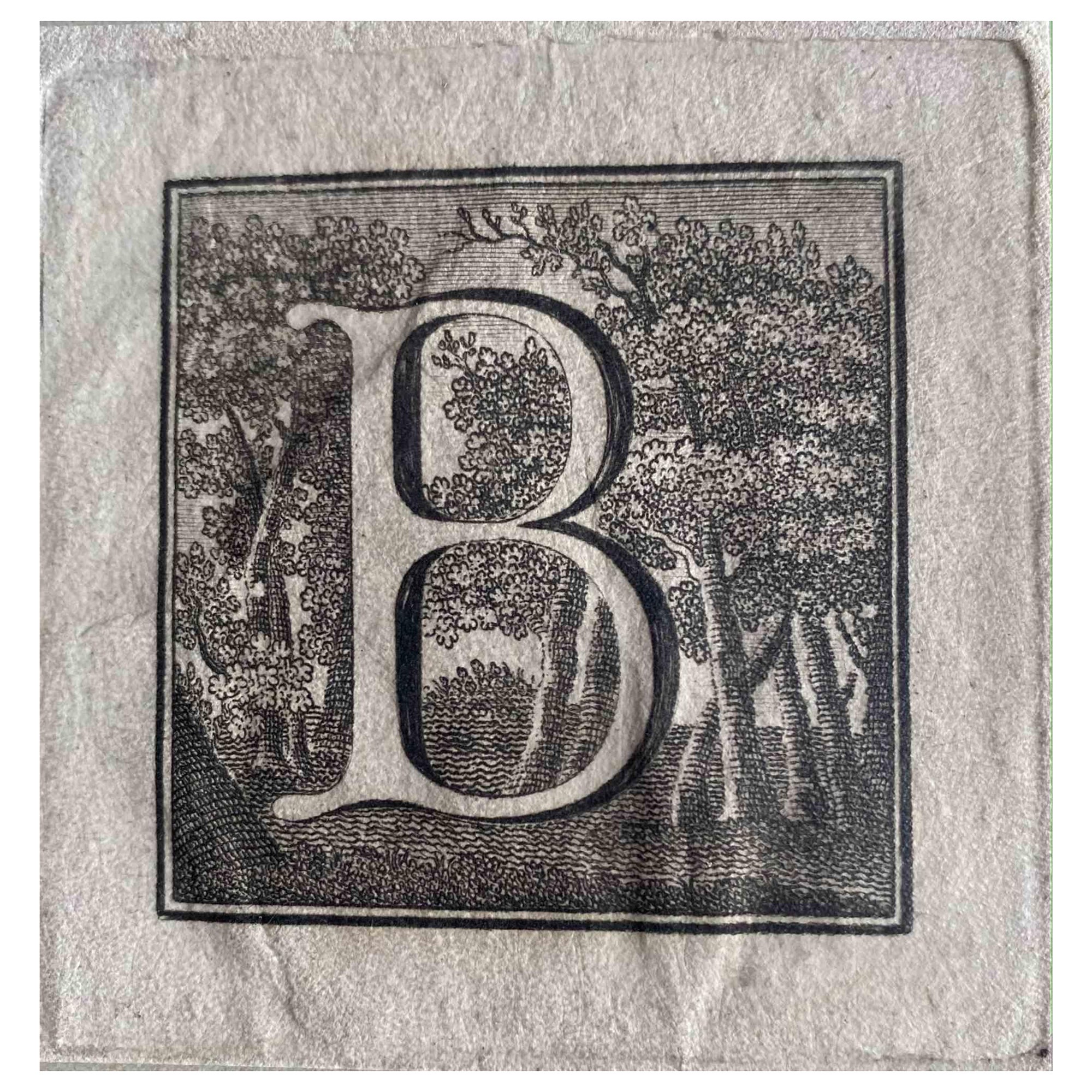 Antiquities of Herculaneum -  Letter of the Alphabet  B - Etching - 18th Century