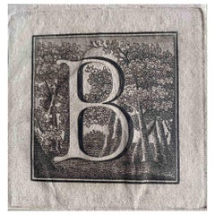 Antiquities of Herculaneum -  Letter of the Alphabet  B - Etching - 18th Century