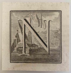 Antiquities of Herculaneum -  Letter of the Alphabet  N - Etching - 18th Century