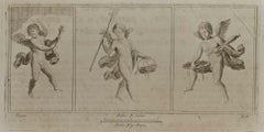 Antique Cupid In Three Frames - Etching by Carlo Nolli - 18th Century