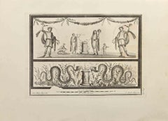 Serpents and Roman Ceremony- Etching by Carlo Nolli - 18th Century