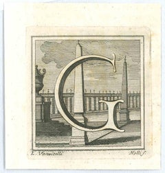 Antiquities of Herculaneum - Alphabet G - Etching by Carlo Nolliy - 18th Century