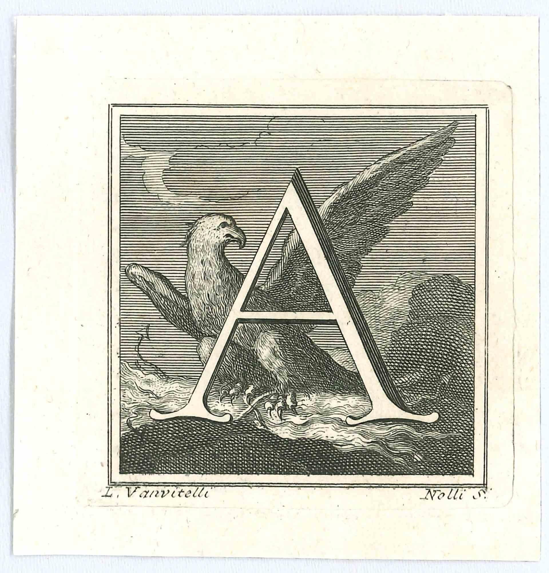 Antiquities of Herculaneum -  Alphabet  L from the series "Antiquities of Herculaneum", is an original etching on paper realized by Carlo Nolli artist in the 18th century.

Signed on the plate on the lower right.

With the script on the rear.

Good
