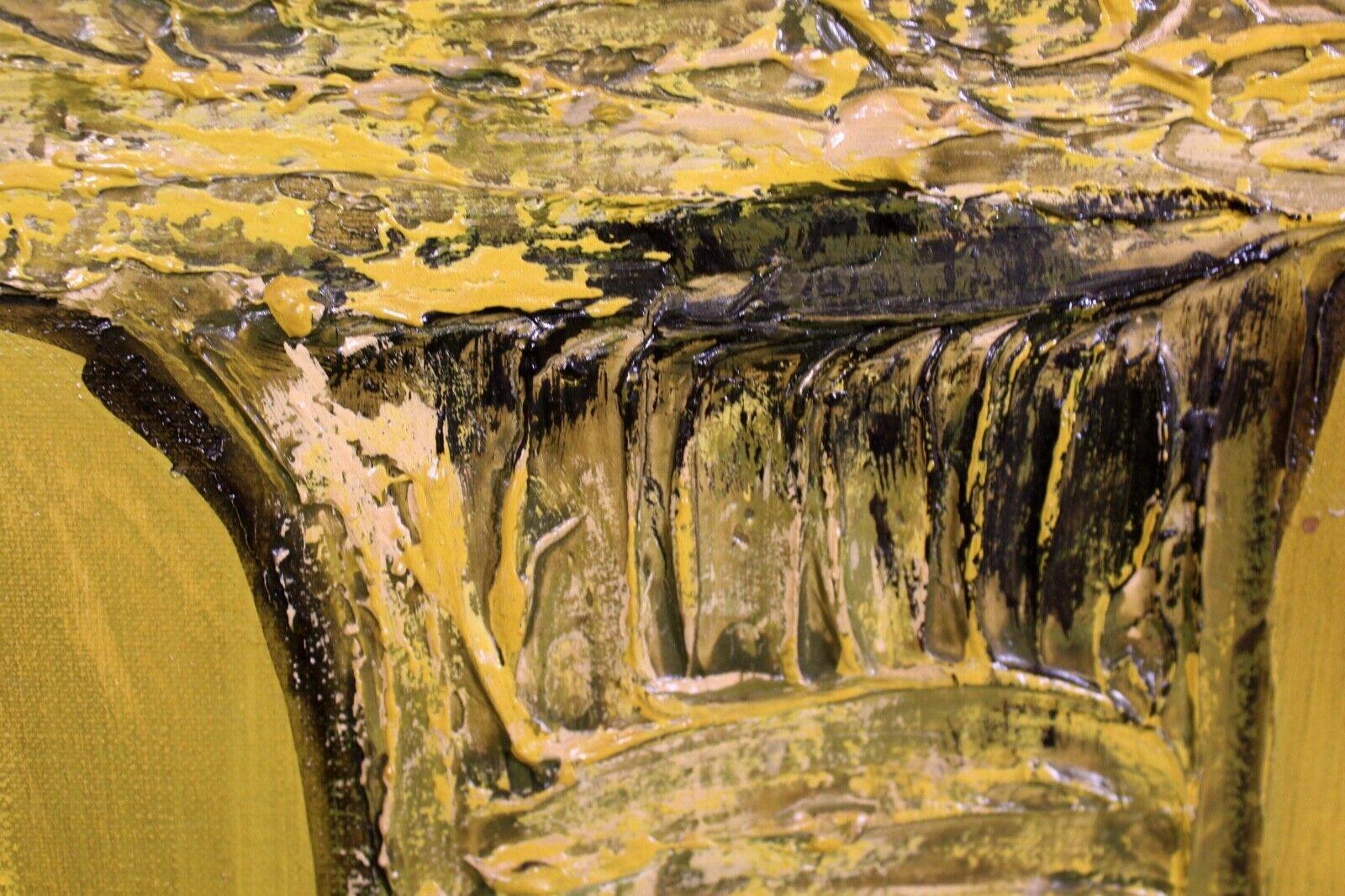 Carlo of Hollywood Sound Waves Signed Oil Painting on Canvas Brutalist, 1960s In Good Condition In Keego Harbor, MI