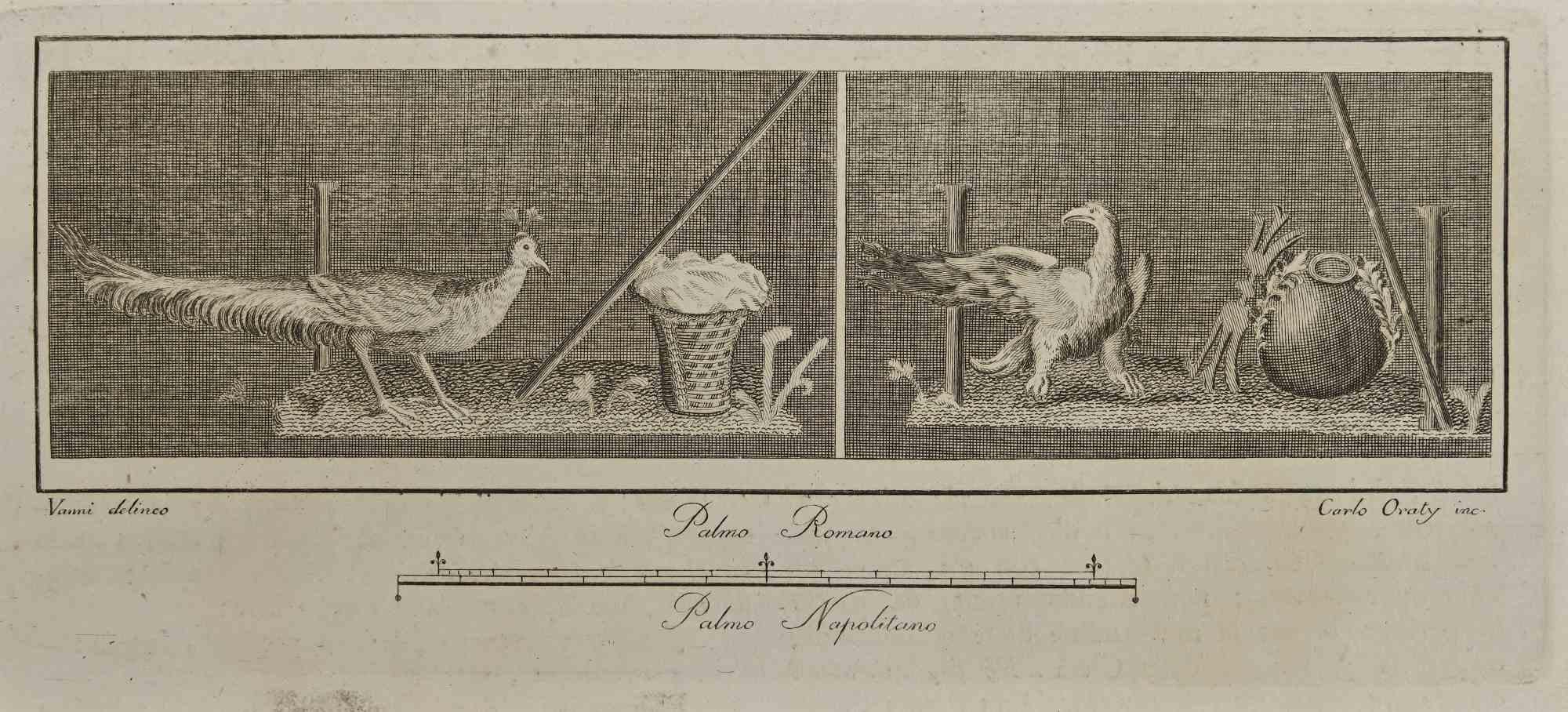 Antikes römisches Fresko aus der Serie "Antiquitäten von Herculaneum", ist eine Radierung auf Papier von Carlo Oratij aus dem 18. Jahrhundert.

 

Signiert auf der Platte.

 

Gute Bedingungen.

 

Die Radierung gehört zu der Druckserie "Antiquities