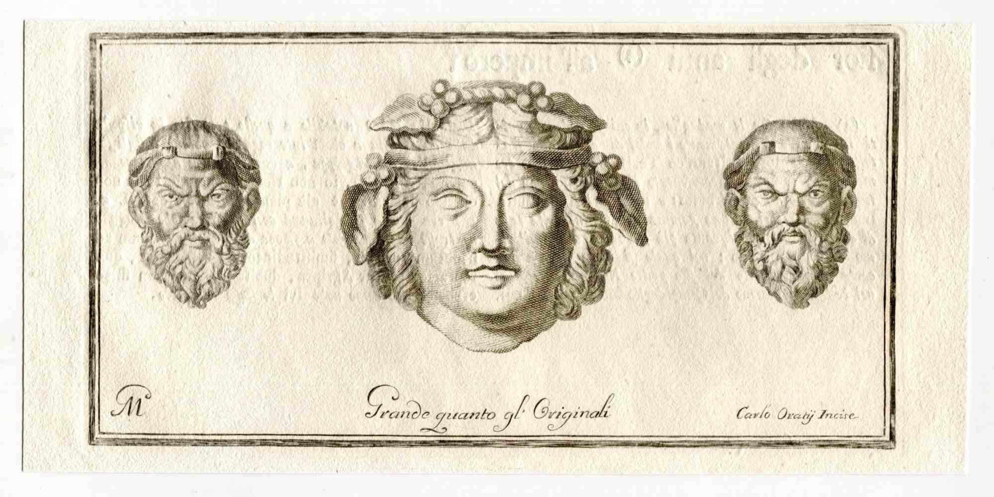 Fresque romaine antique de la série "Antiquités d'Herculanum", est une gravure originale sur papier réalisée par Carlo Oraty au 18ème siècle.
 
Signé sur la plaque.
Bon état, à l'exception de quelques petites taches.
 
La gravure appartient à la