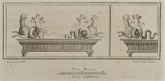 Antique Cupid Riding  Sea Creatures - Etching by Carlo Oraty - 18th Century