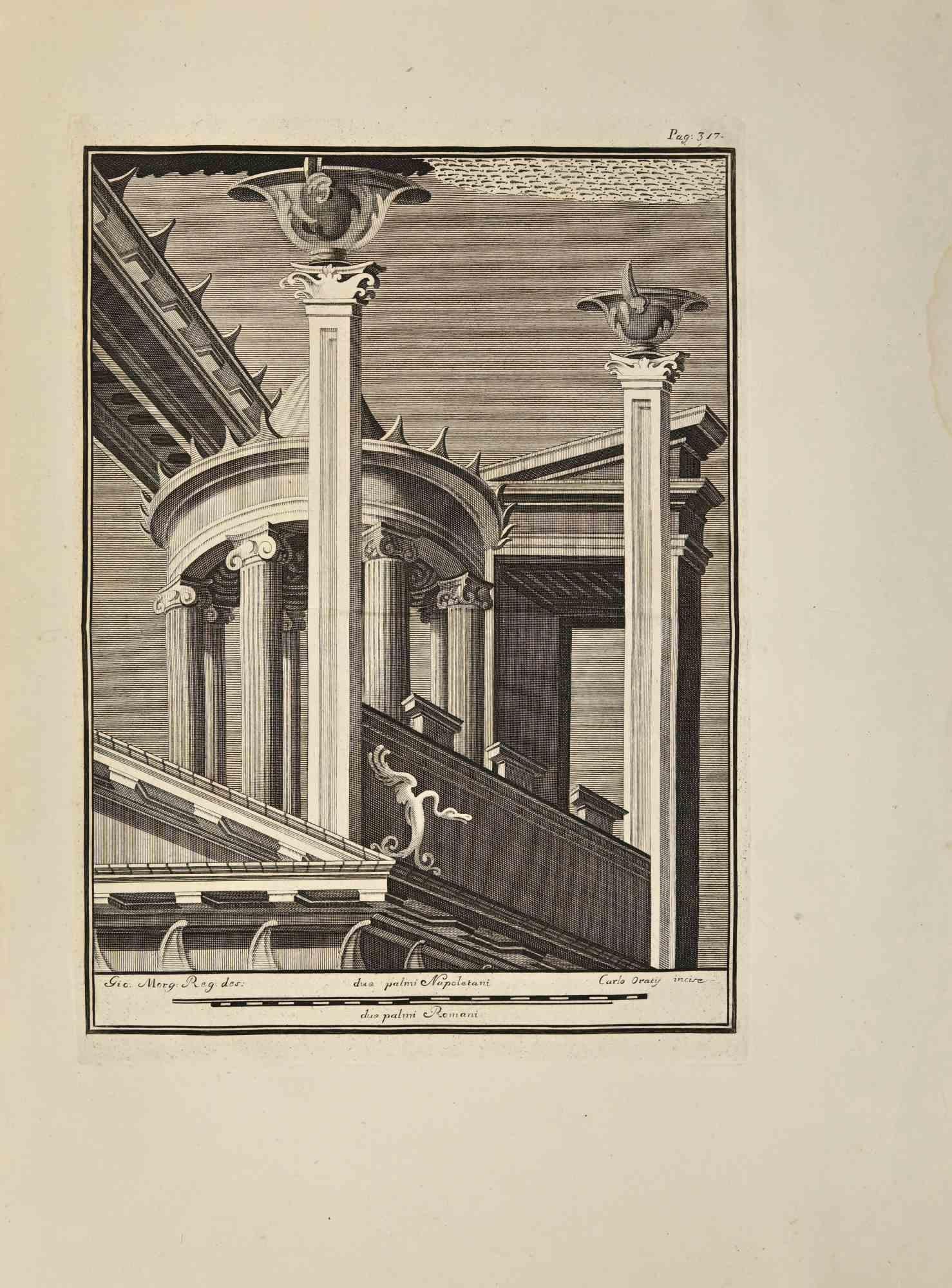Fresque de temple romain des "Antiquités d'Herculanum" est une gravure sur papier réalisée par Carlo Oraty au 18e siècle.

Signé sur la plaque.

Bonnes conditions sauf quelques pliures et rousseurs et une tache jaunâtre sur la marge de droite.

La