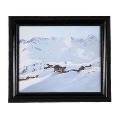 Snowy alpine landscape, 19th-20th century