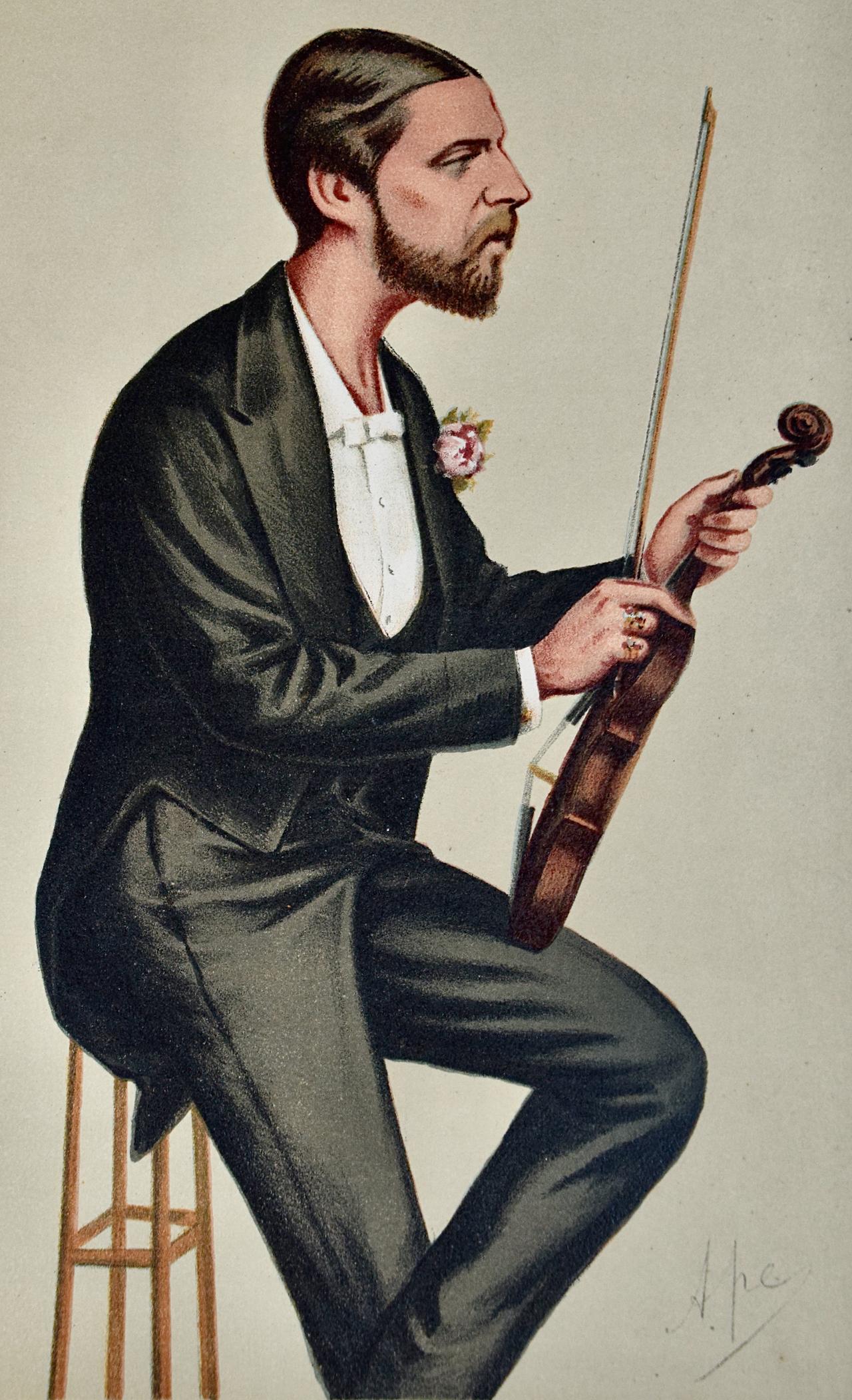 1st Violin Duke of Edinburgh: 19th C. Vanity Fair Caricature by Ape (Pellegrini) - Print by Carlo Pellegrini 