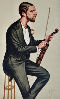 1st Violin Duke of Edinburgh: 19th C. Vanity Fair Caricature by Ape (Pellegrini)
