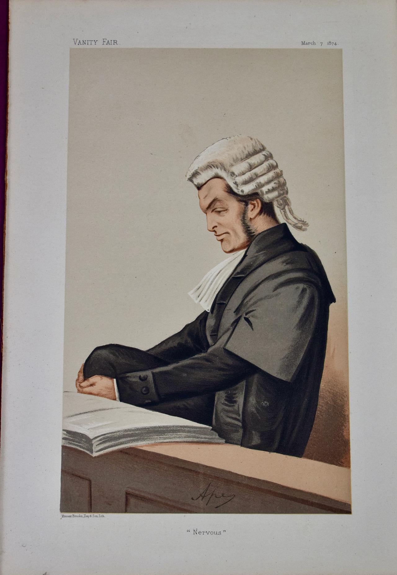 Sir Henry James, Statesman: 19th C. Vanity Fair Caricature by Pellegrini (Ape)