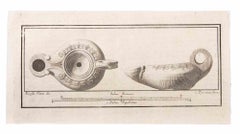 Oil Lamp With Decoration - Etching by Carlo Pignatari - 18th Century