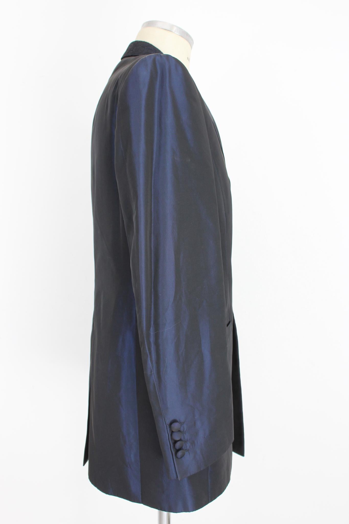 Men's Carlo Pignatelli Blue Silk Ceremony Pants Suit 2000s For Sale