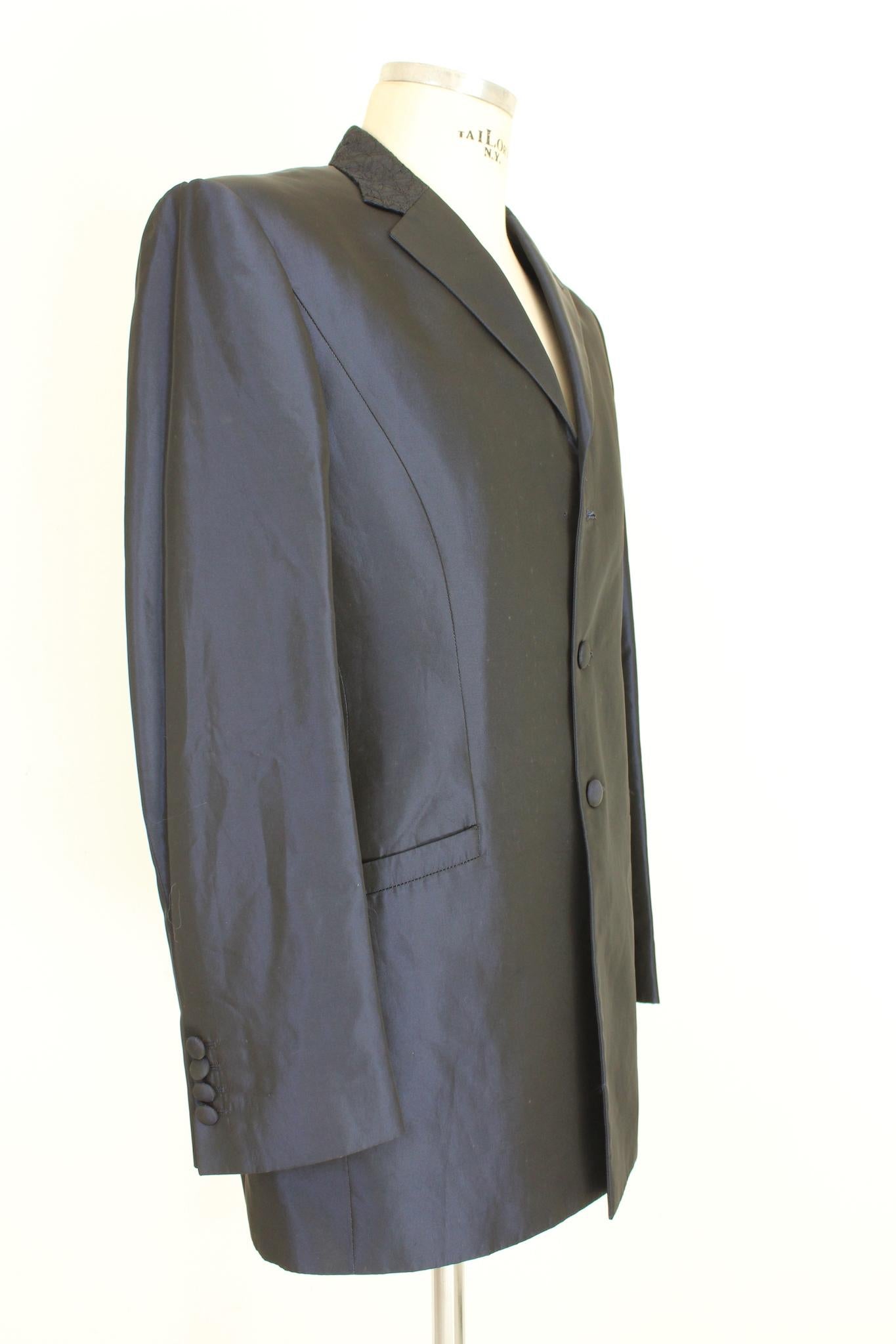 Carlo Pignatelli Blue Silk Ceremony Pants Suit 2000s For Sale 1
