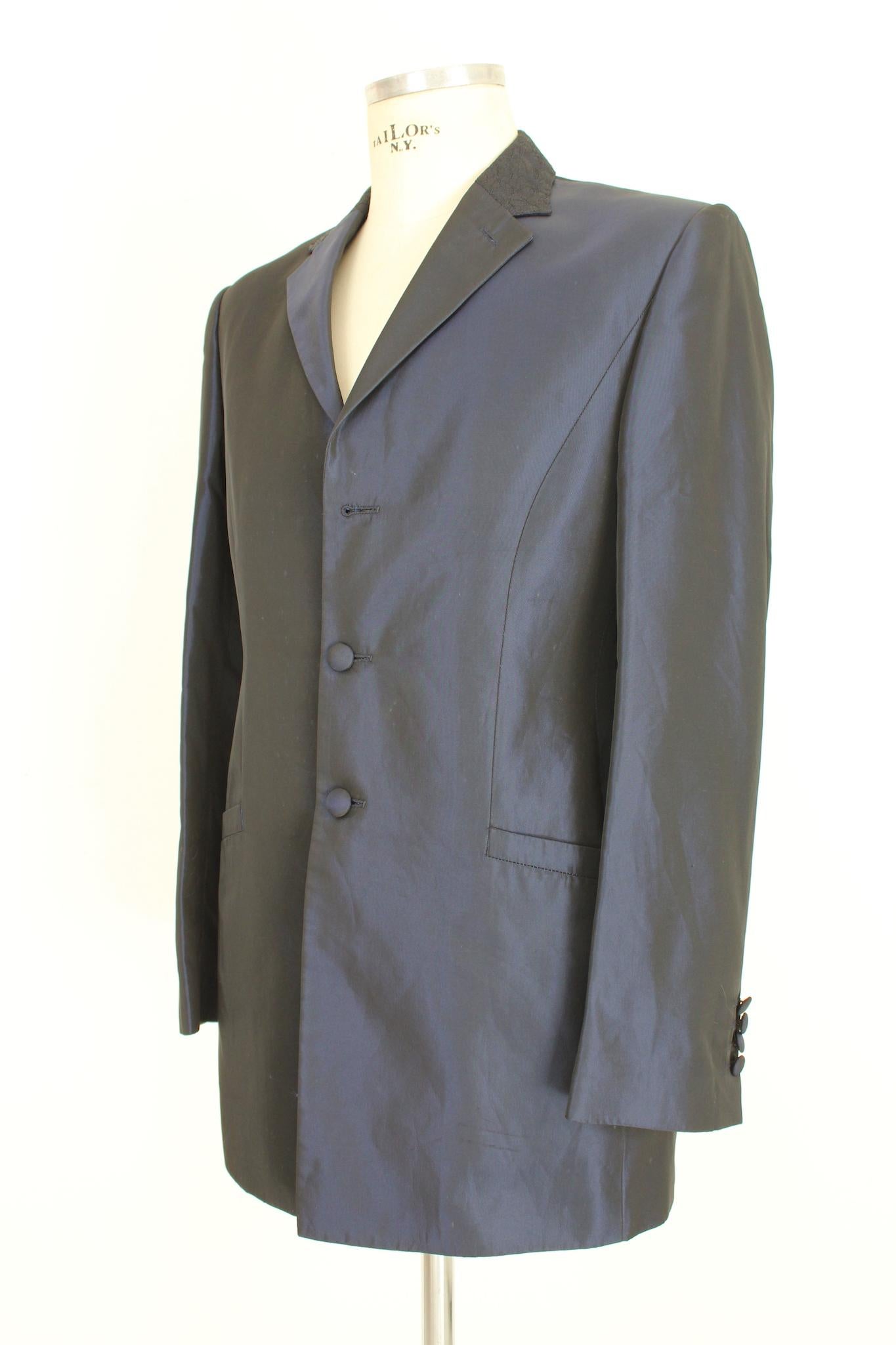 Carlo Pignatelli Blue Silk Ceremony Pants Suit 2000s For Sale 2