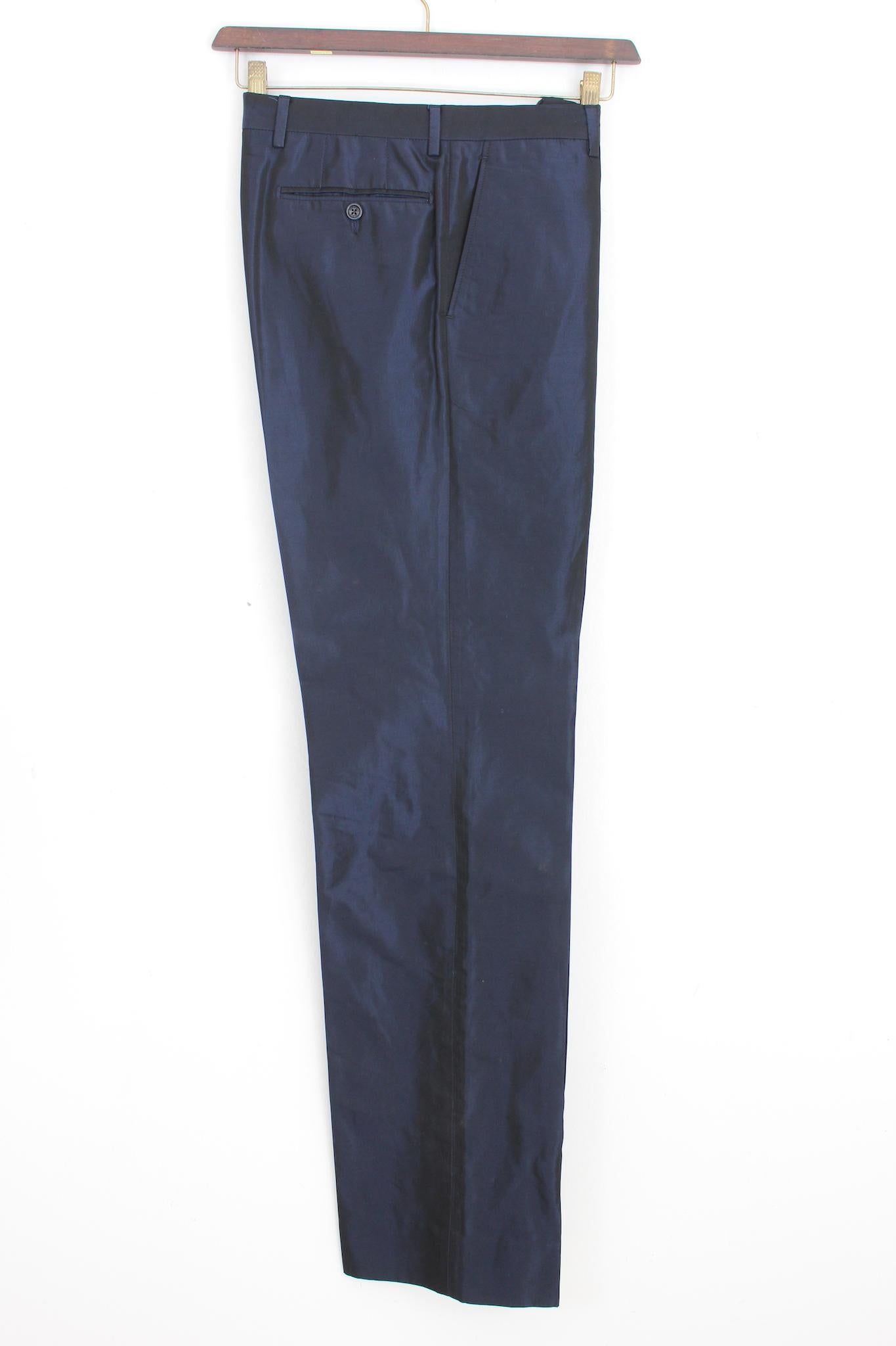 Carlo Pignatelli Blue Silk Ceremony Pants Suit 2000s For Sale 3