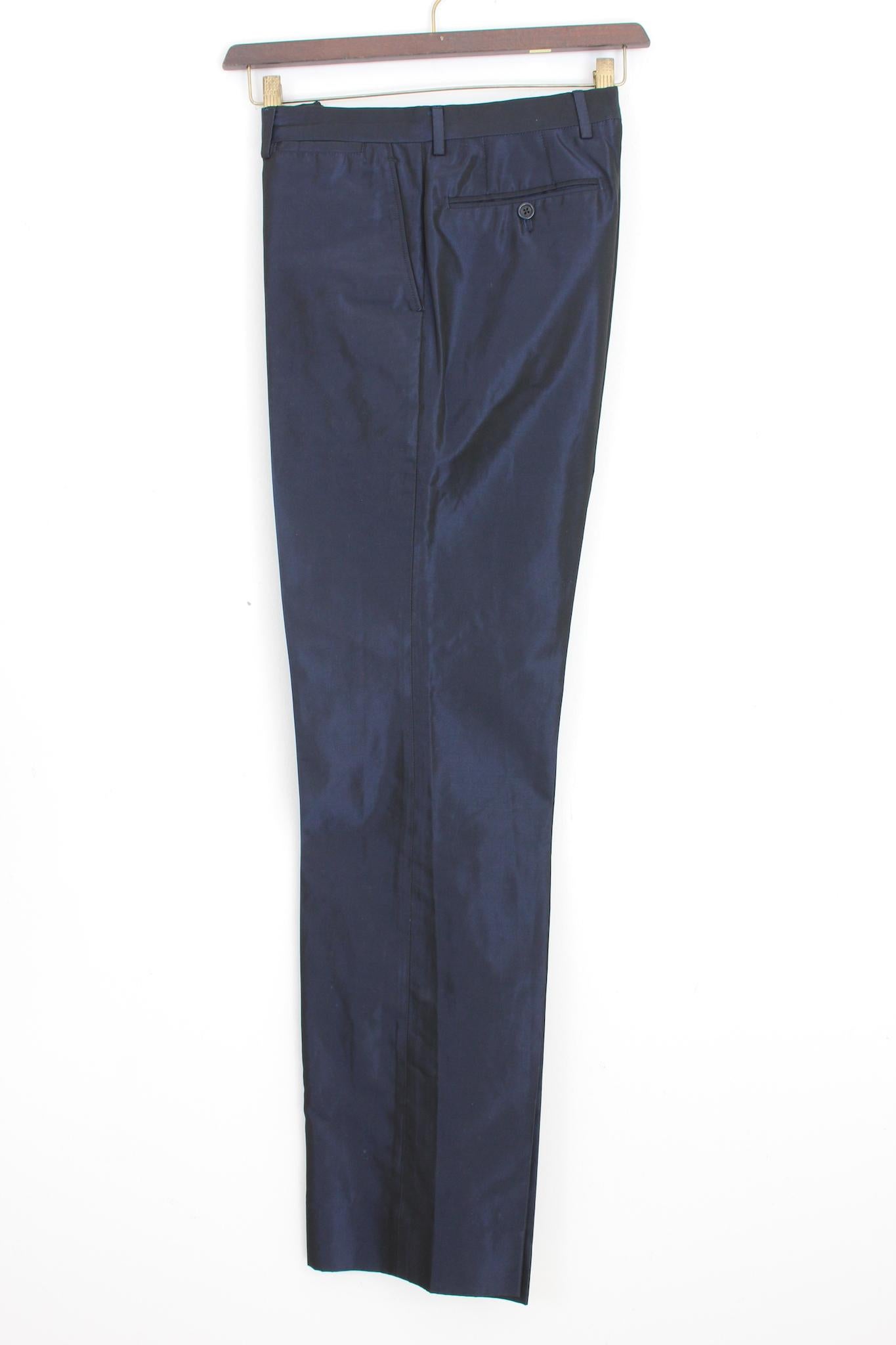 Carlo Pignatelli Blue Silk Ceremony Pants Suit 2000s For Sale 4
