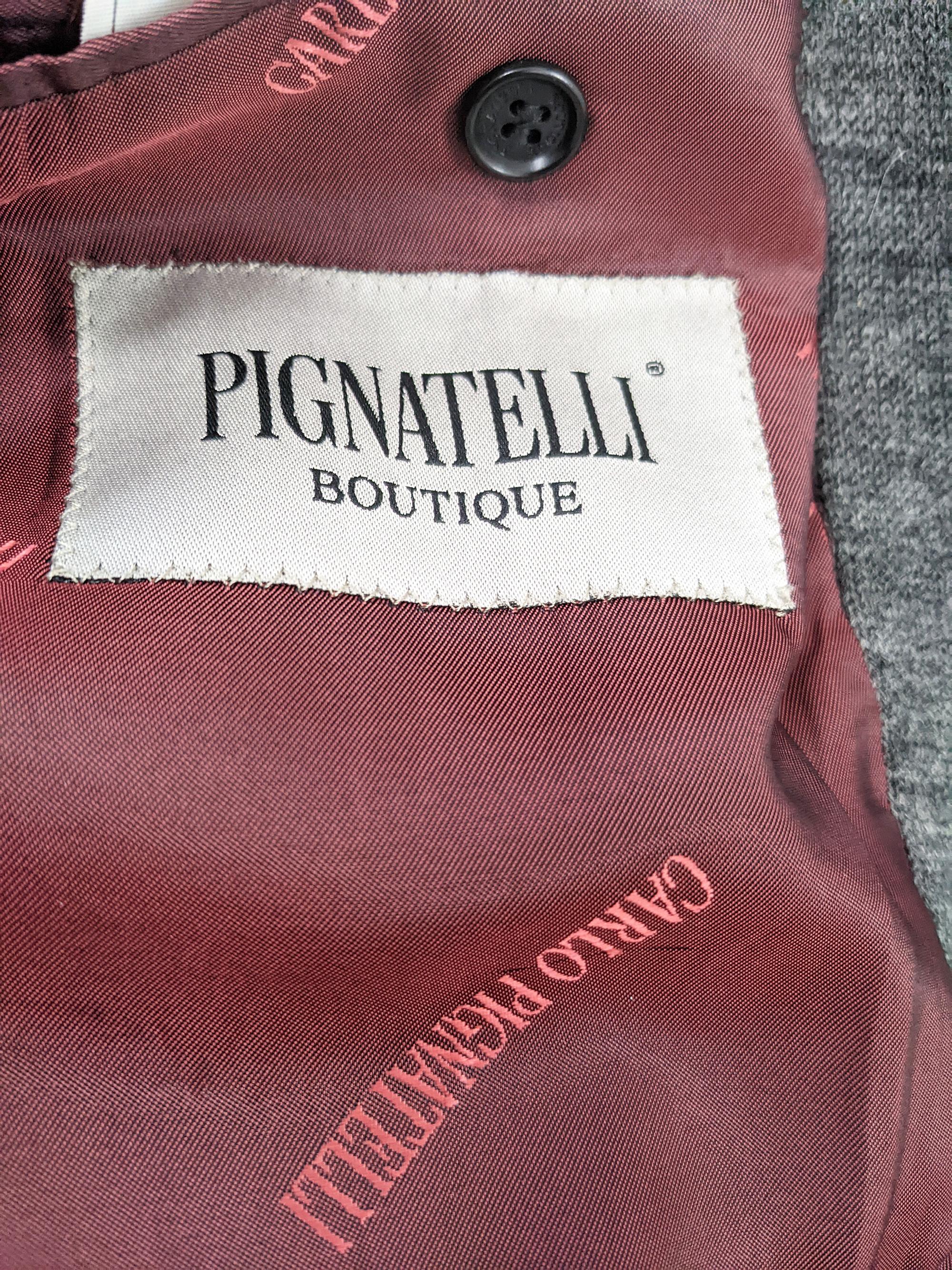 Men's Carlo Pignatelli Vintage 1980s Mens Grey Wool Knit Shoulder Padded Coat For Sale