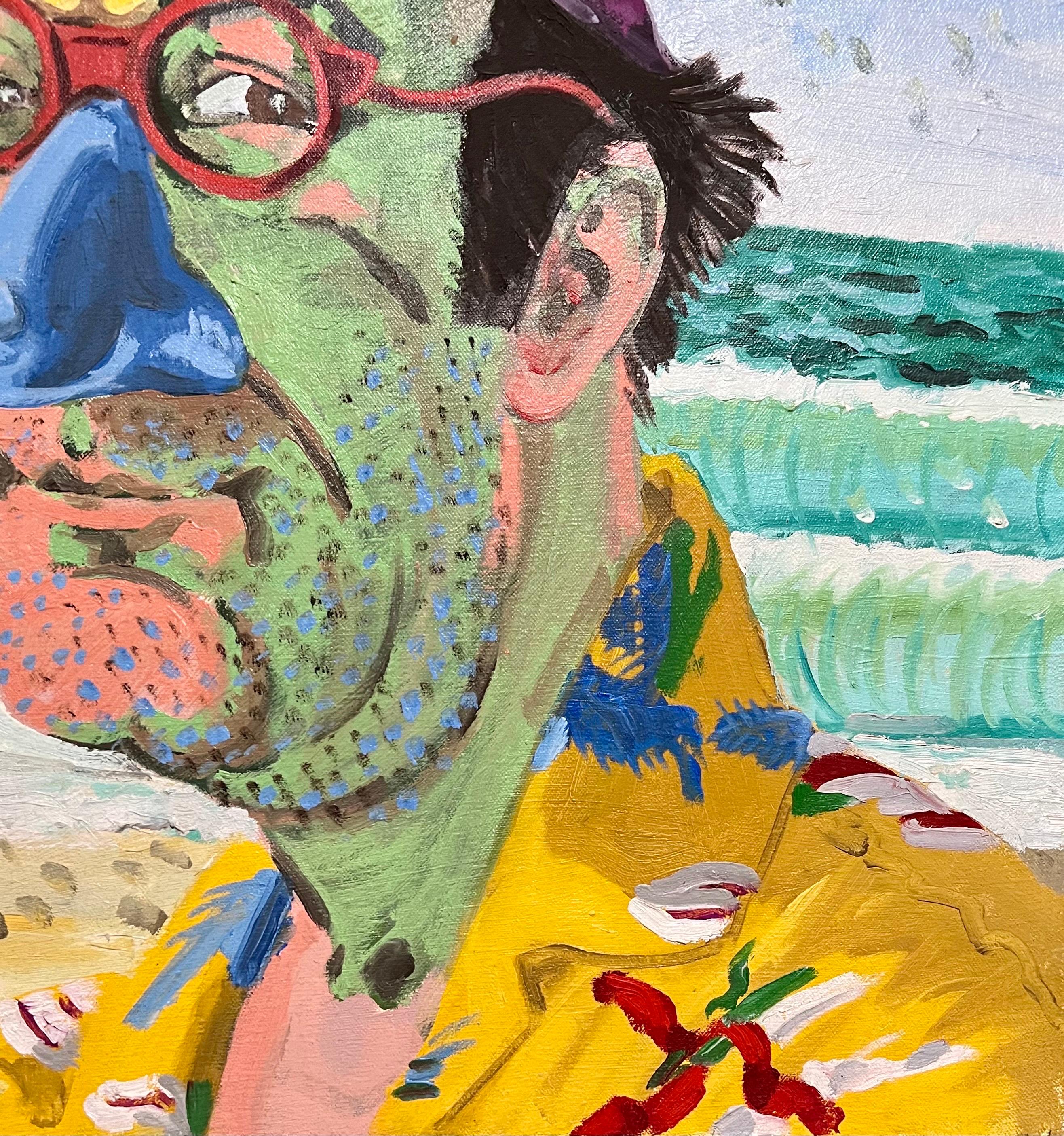 Figurative Expressionist Bold Pop Art Ölgemälde Self-Portrait Carlo Pittore im Angebot 4