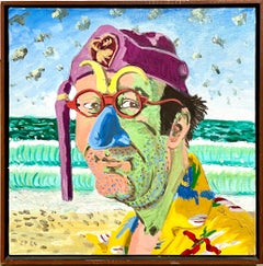 Espressionista figurativo in grassetto Pop Art Pittura ad olio Self-Portrait Carlo Pittore