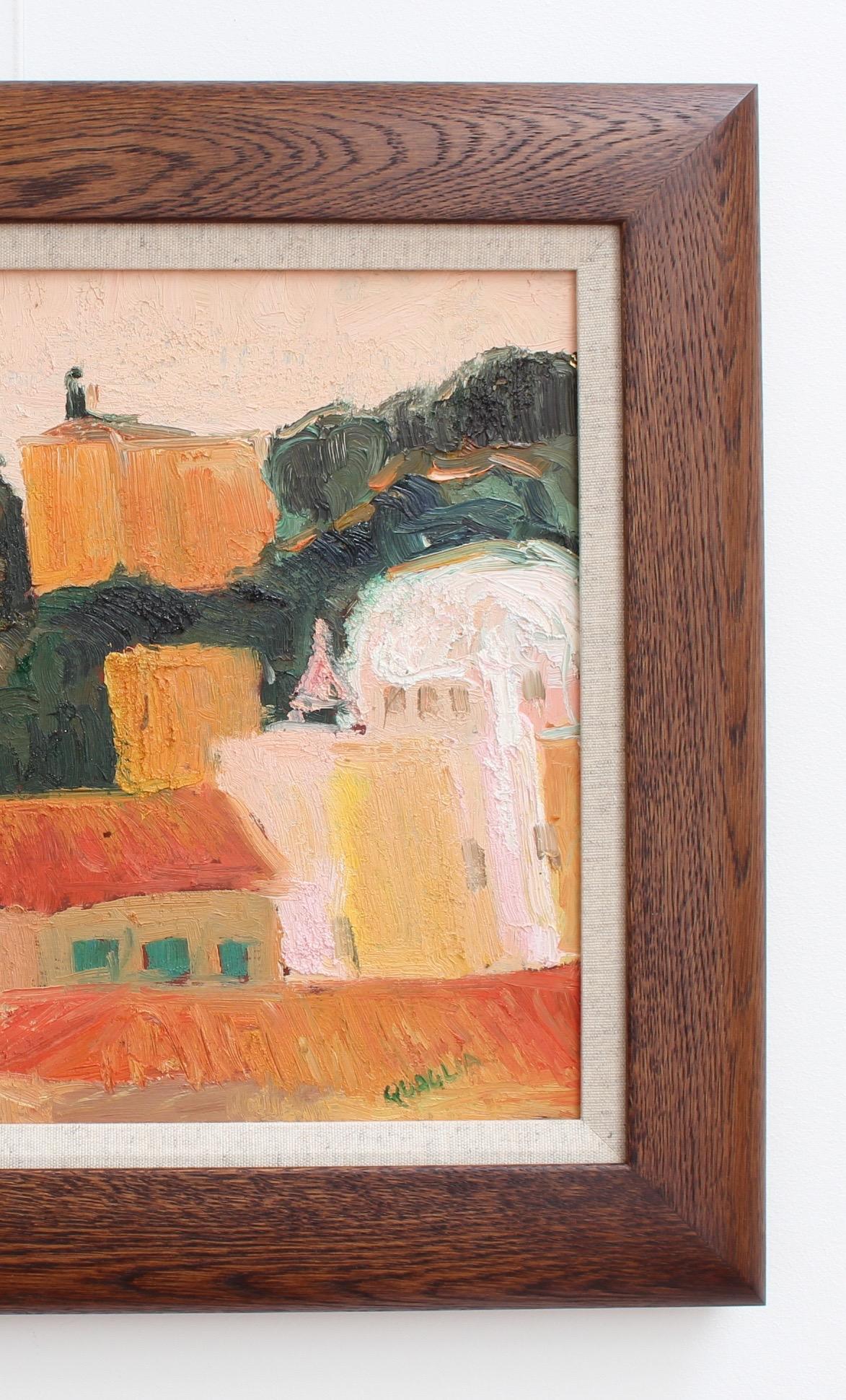 'Umbrian Hillside' by Carlo Quaglia, Mid-Century Italian Landscape Oil Painting  4