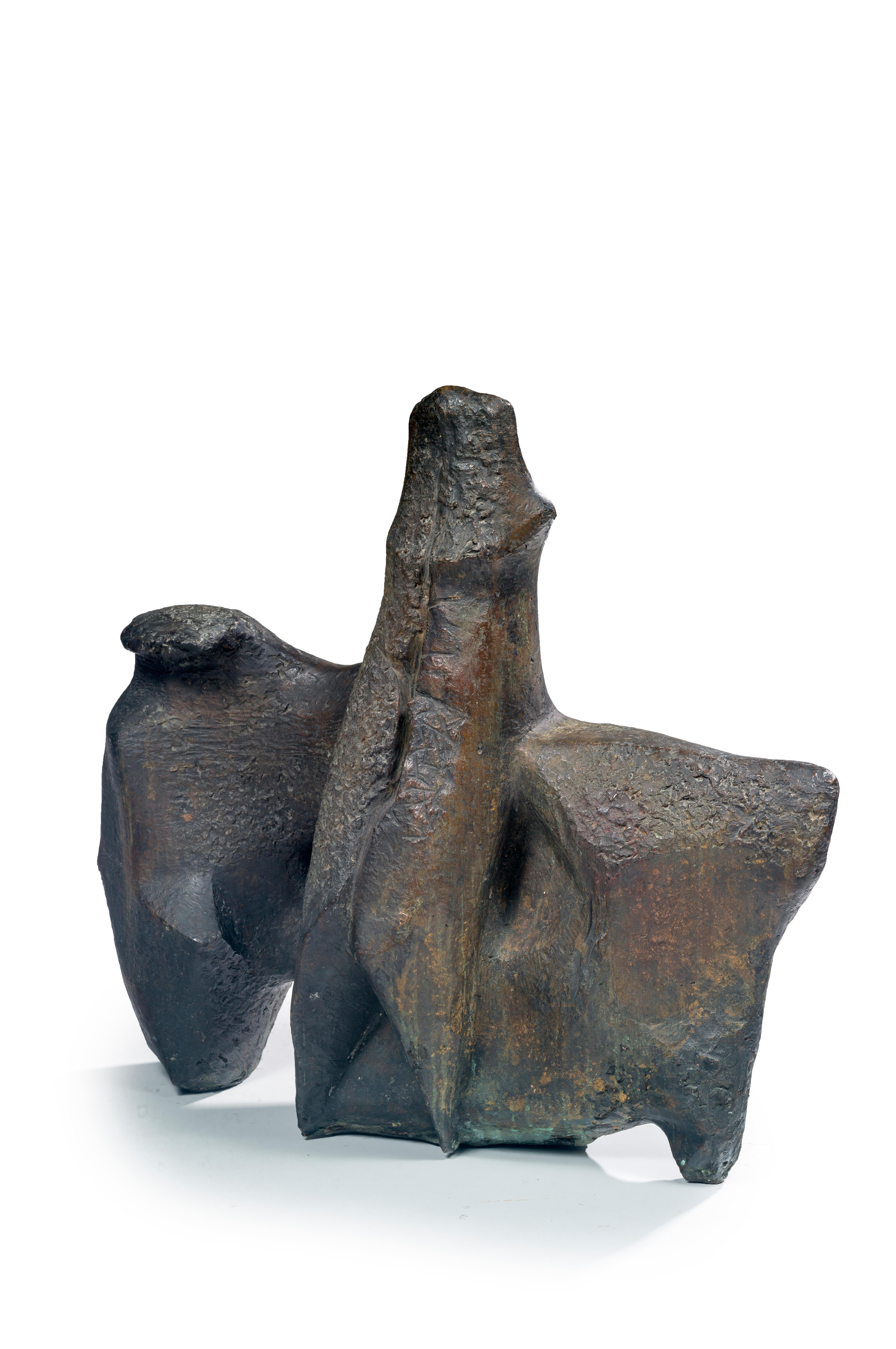 Patinated Carlo Ramous, Bronze Sculpture For Sale